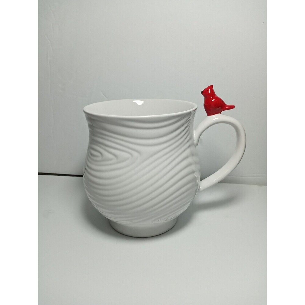 Temp-tations by Tara Woodland 16 oz Mug Tree Ring With Red Cardinal
